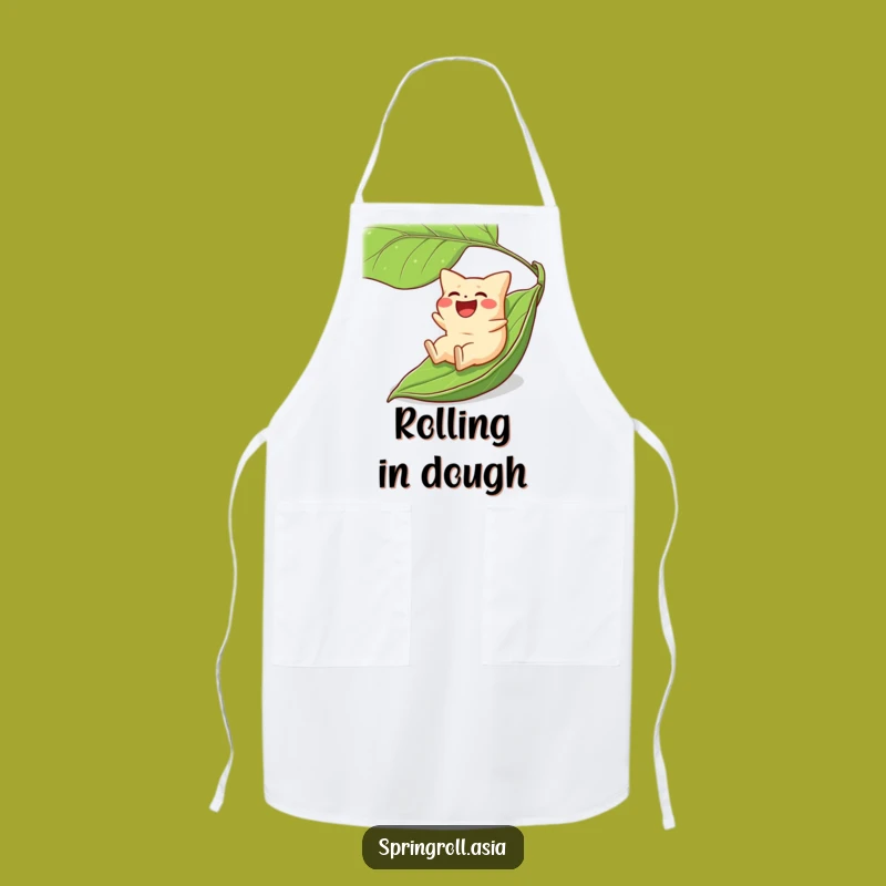 Funny Gyoza Leaf Slide Apron - Hilarious Dumpling Kitchenwear
