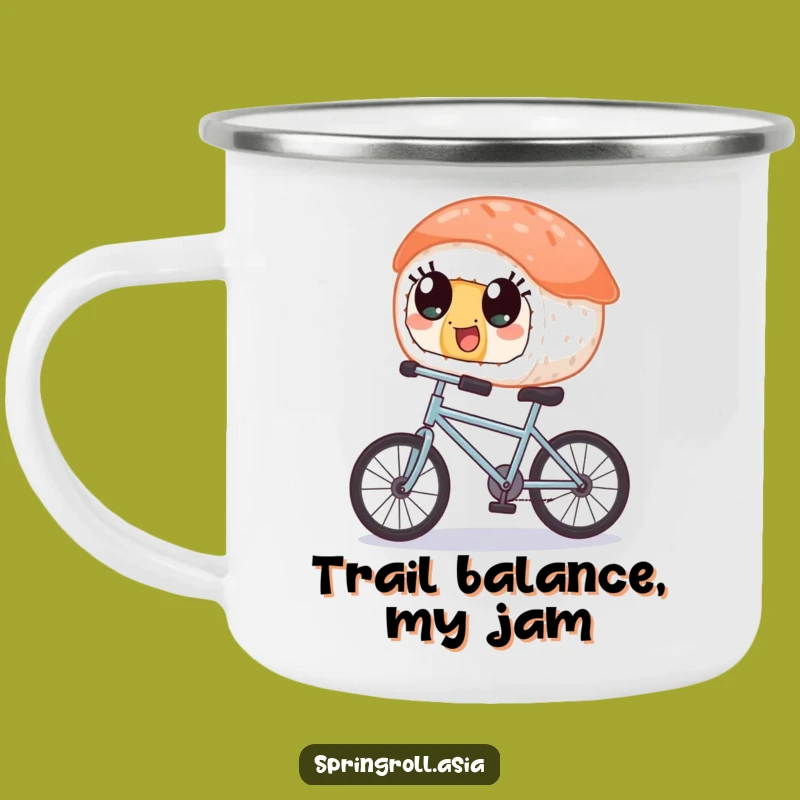 Funny Sushi Bicycle Camp Mug - Whimsical Outdoor Companion