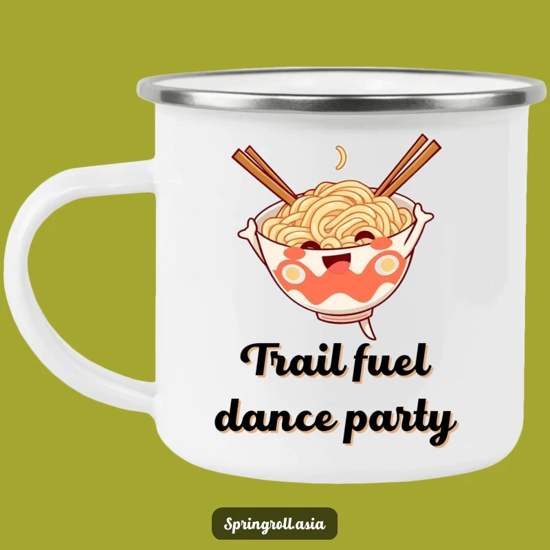 Funny Noodle Dance Camping Mug - Outdoor Ramen Bowl Adventure