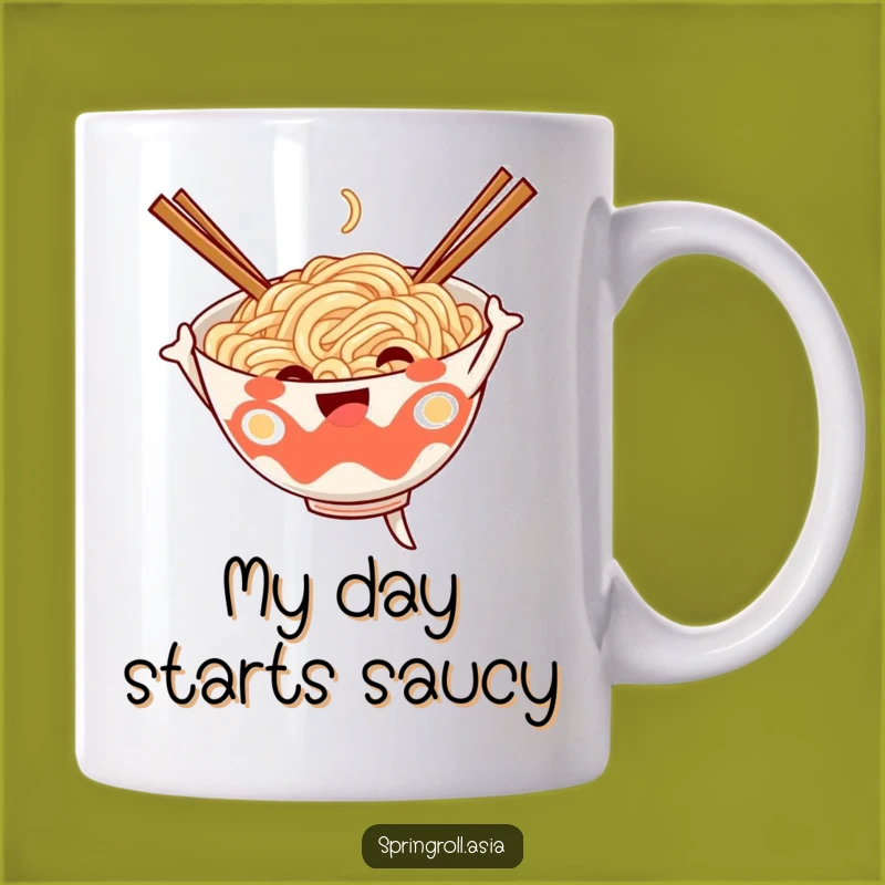 Funny Noodle Dance Mug - Cheerful Ramen Bowl Gift for Foodies