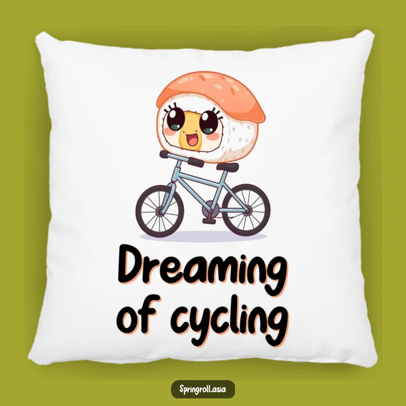 Funny Sushi Bicycle Pillow - Soft & Whimsical Comfort
