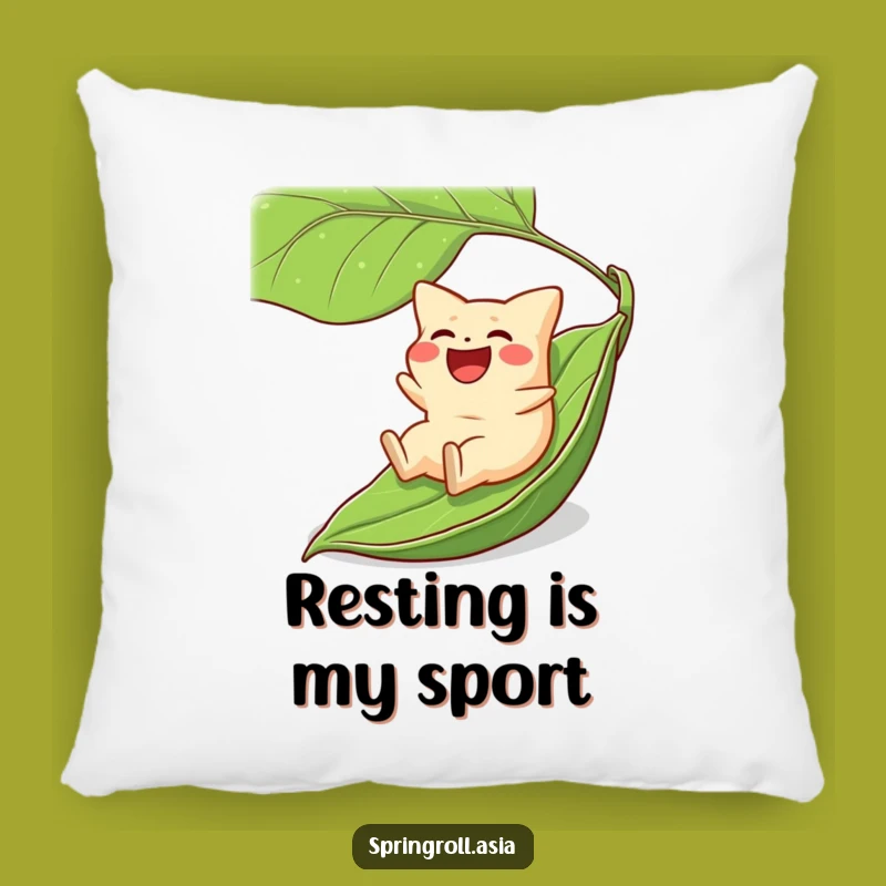 Funny Gyoza Leaf Slide Pillow - Cozy Dumpling Cushion