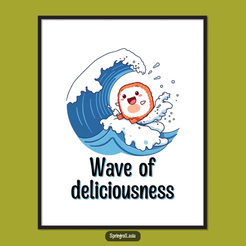 Funny Sushi Surfer Poster: Bring Coastal Vibes Home