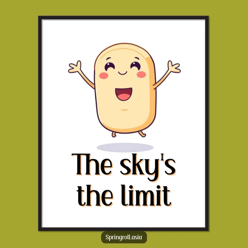 Funny Spring Roll Jump Poster - Energetic Wall Art Gift