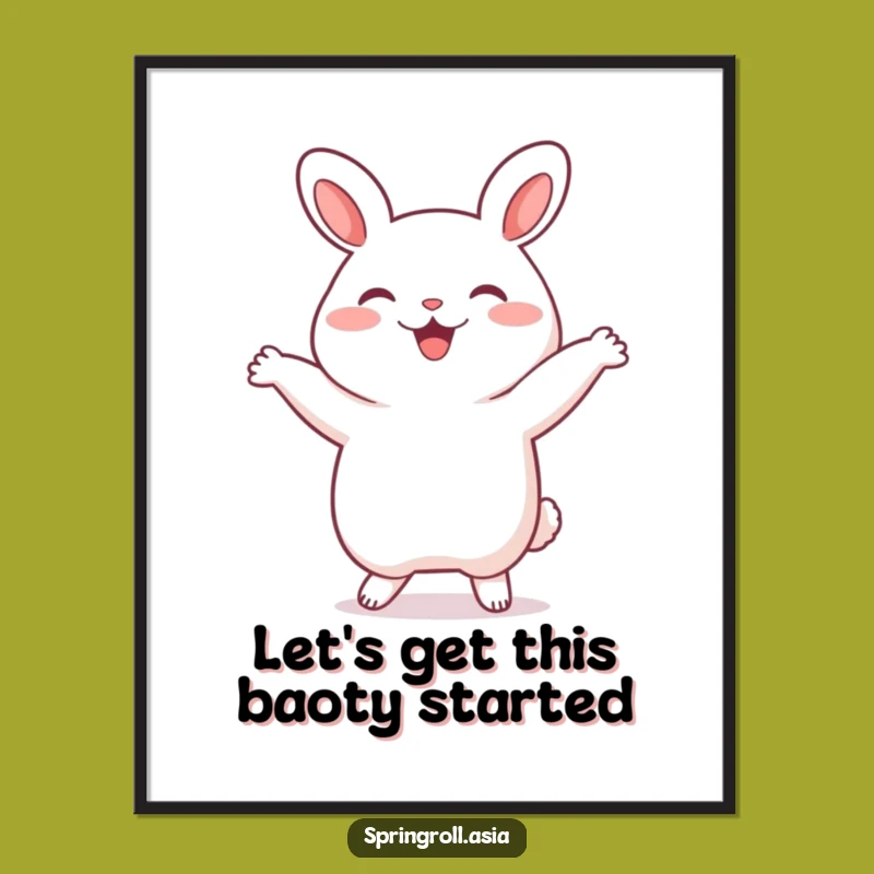 Free Printable Funny Bao Bun Wall Art, Dancing Dumpling Downloadable Decor