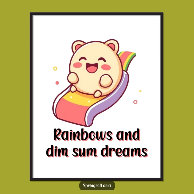 Free Printable Wall Art: Dim Sum's Rainbow Slide for Whimsical Decor