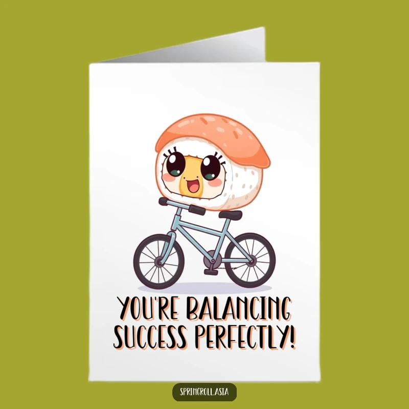 Free Printable Congrats Card: Sushi Bicycle - Wacky Downloadable Achievement Gift