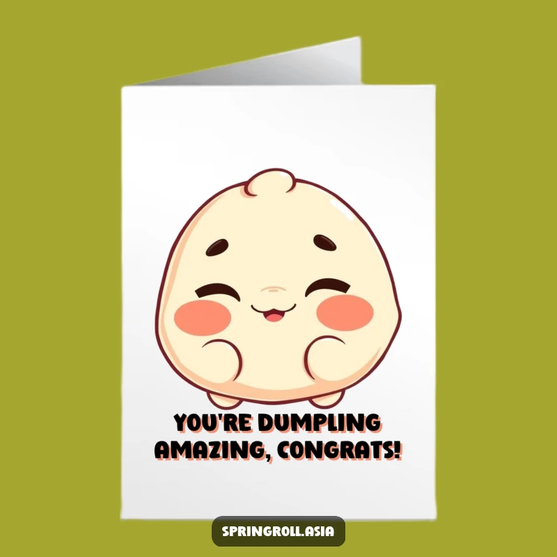 Free Printable Congrats Card: Winking Dumpling - Playful Downloadable Celebration