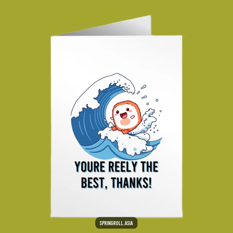 Free Printable Thank You Card: Sushi Wave Gratitude - Funny Downloadable