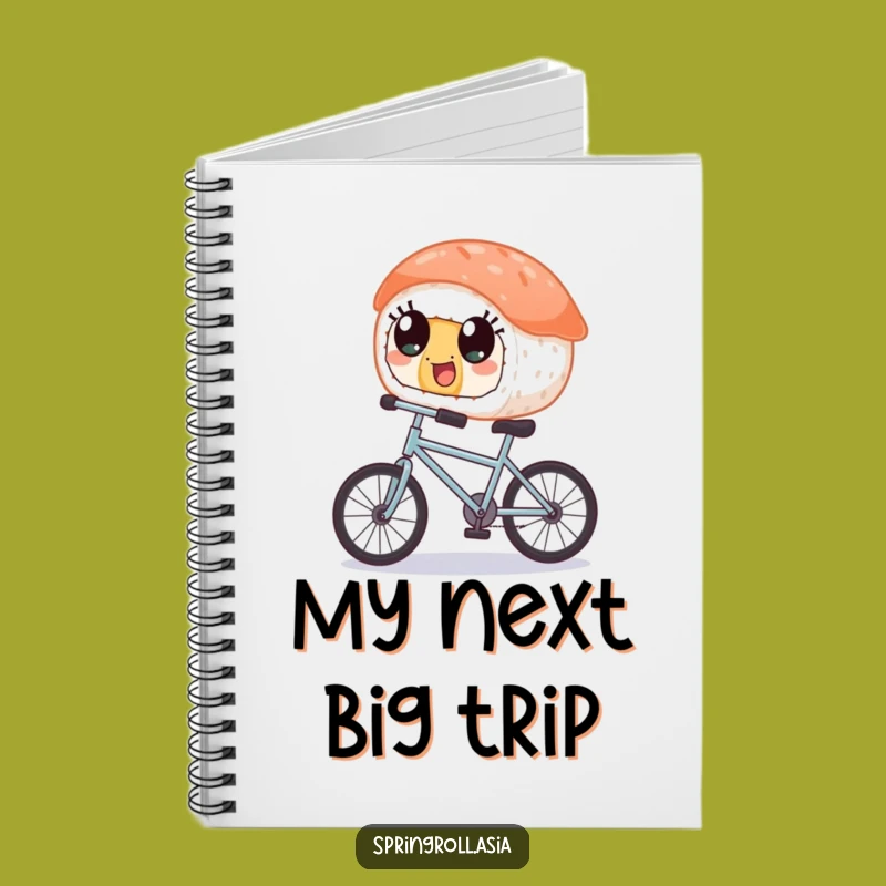 Funny Sushi Bicycle Notebook - Journal Your Quirky Adventures