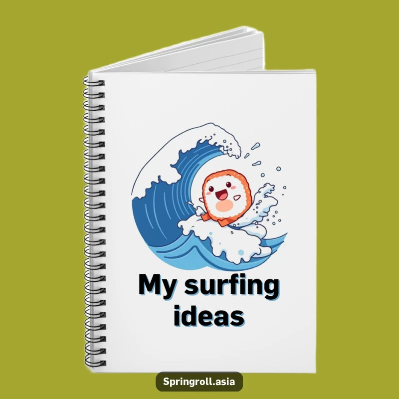 Funny Sushi Surfer Notebook: Jot Down Adventures with Flair