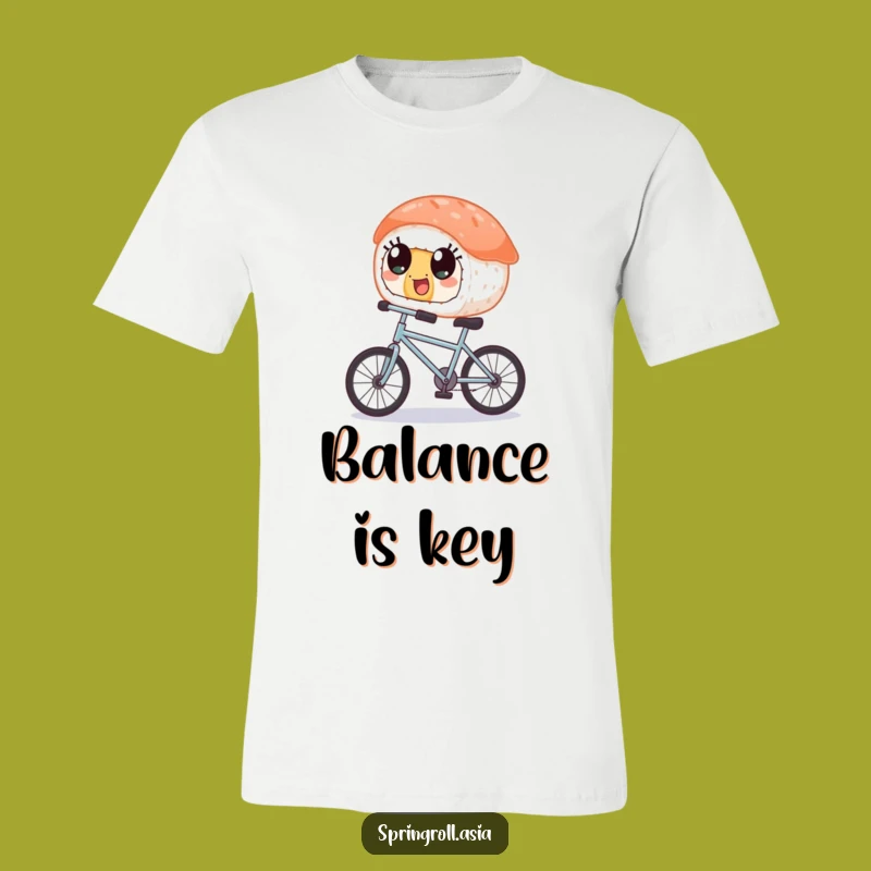 Funny Sushi Bicycle Ride T-Shirt - Quirky Character Apparel