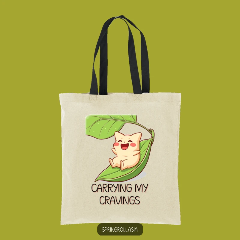 Funny Gyoza Leaf Slide Tote Bag - Hilarious Dumpling Accessory